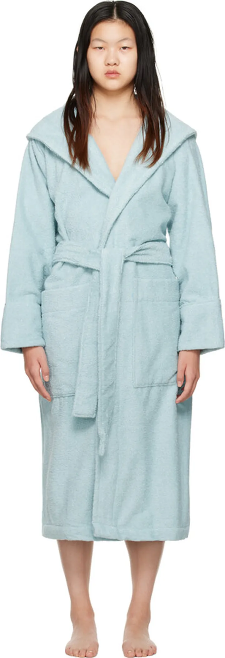 Tekla Blue Oversized Hooded Bathrobe
