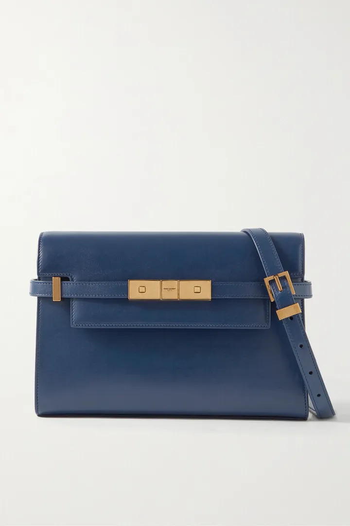 SAINT LAURENT - Manhattan Small Leather Shoulder Bag - Blue
