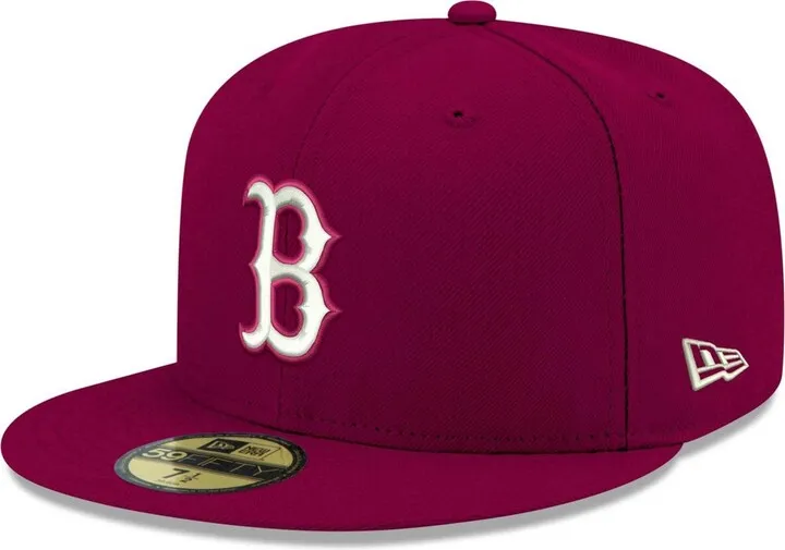 Men's Cardinal Boston Red Sox Logo White 59FIFTY Fitted Hat