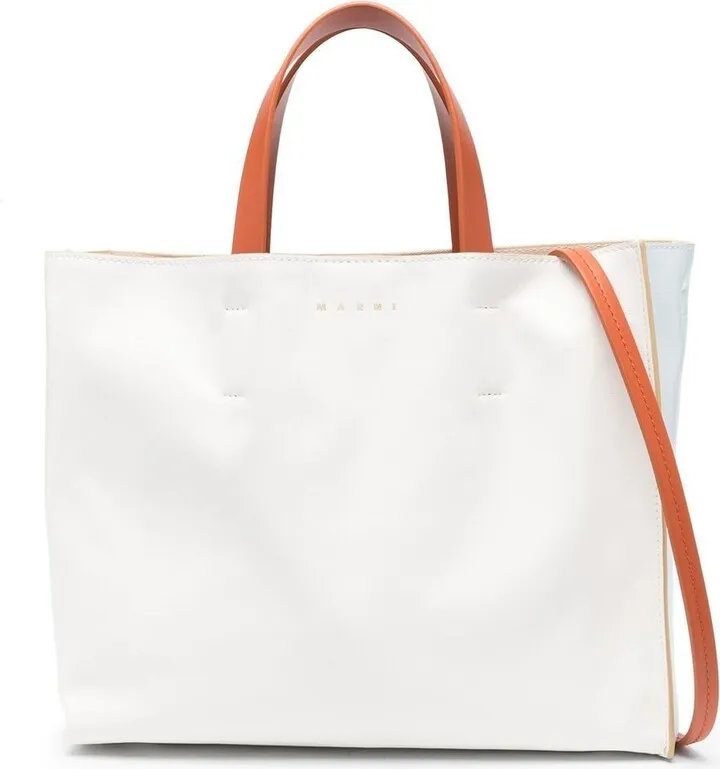 Logo Print Leather Shoulder Bag