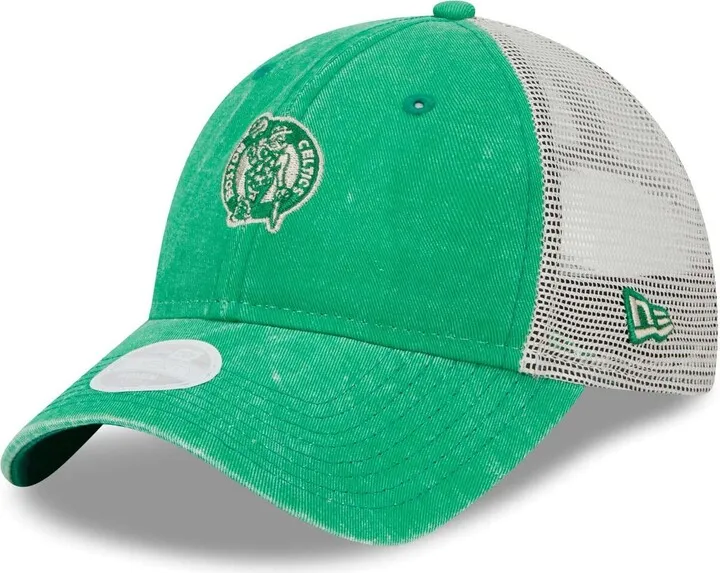 Women's New Era Kelly Green Boston Celtics Micro Logo 9Twenty Trucker Adjustable Hat