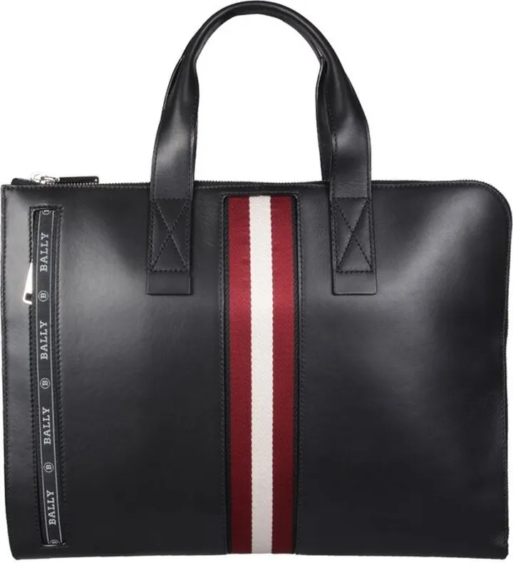 Bally Logo Stripe Detailed Business Bag