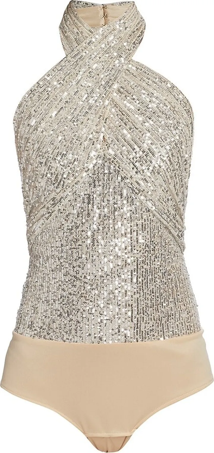 Sequined Halterneck Bodysuit