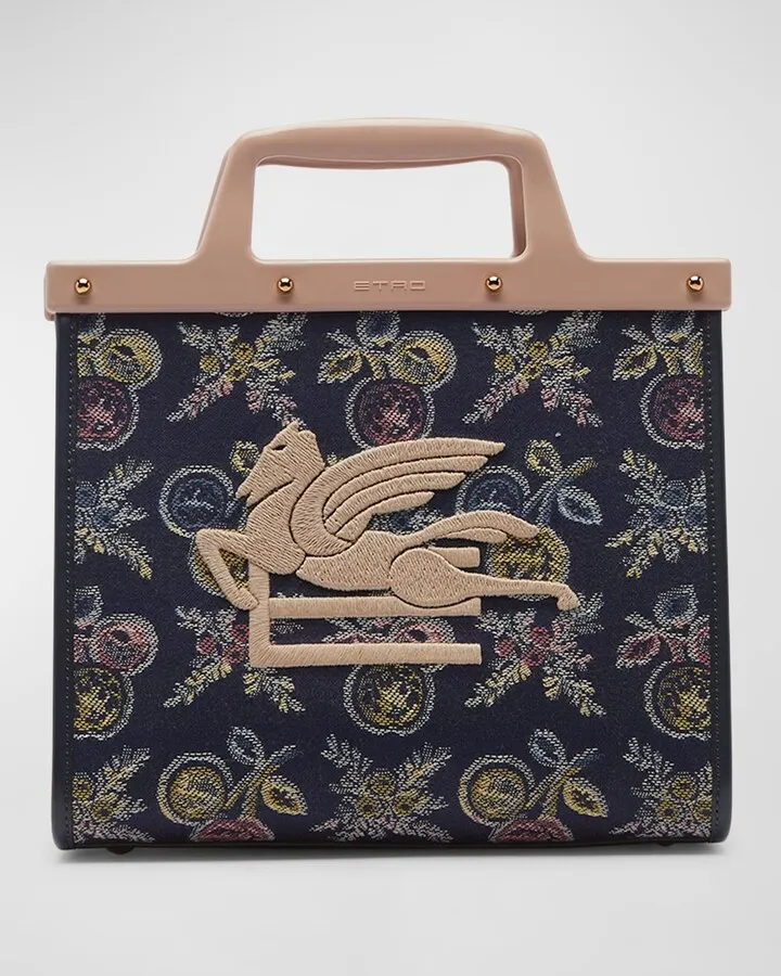 Love Trotter Flower Canvas Shopping Tote Bag