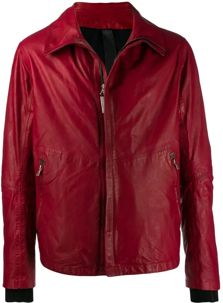 Zip Front Leather Jacket