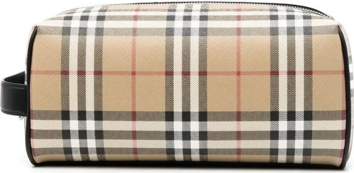 Vintage Check Wash Bag