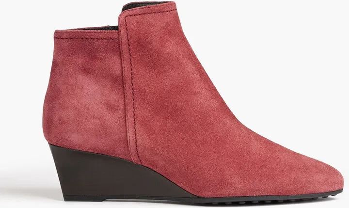 Suede wedge ankle boots