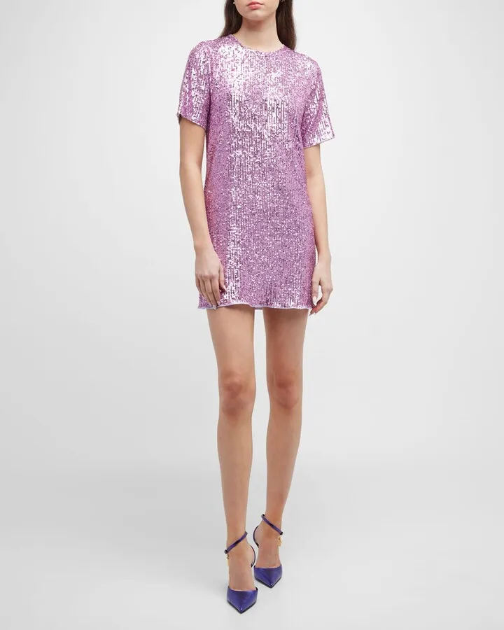 Sequined Mini Shift Dress