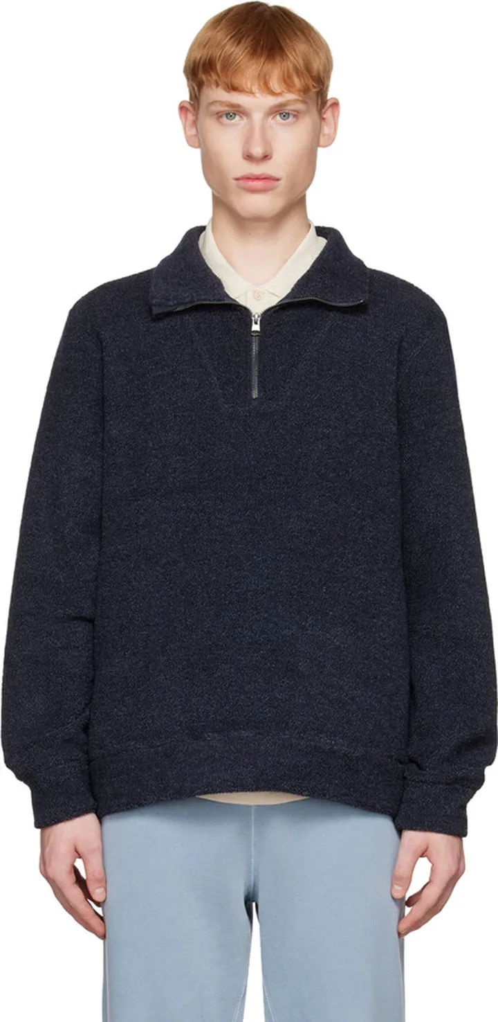 Vince Navy Quarter Zip Sweater