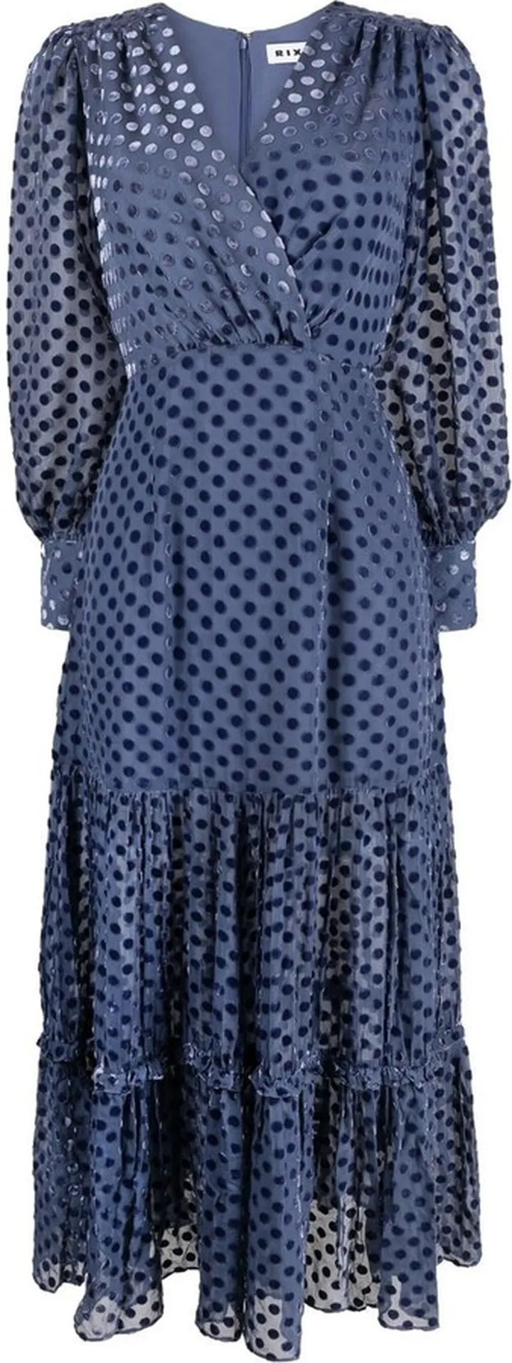 Elsie velvet spot midi dress