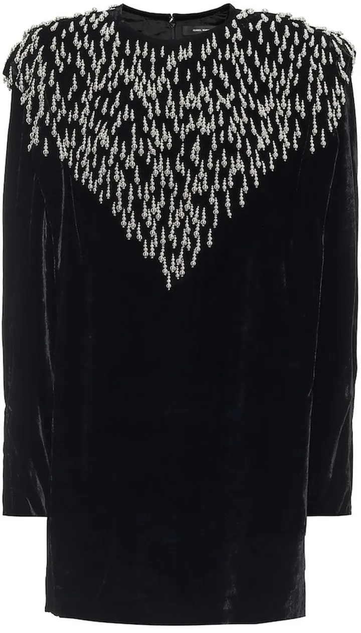 Gabasi embellished velvet minidress
