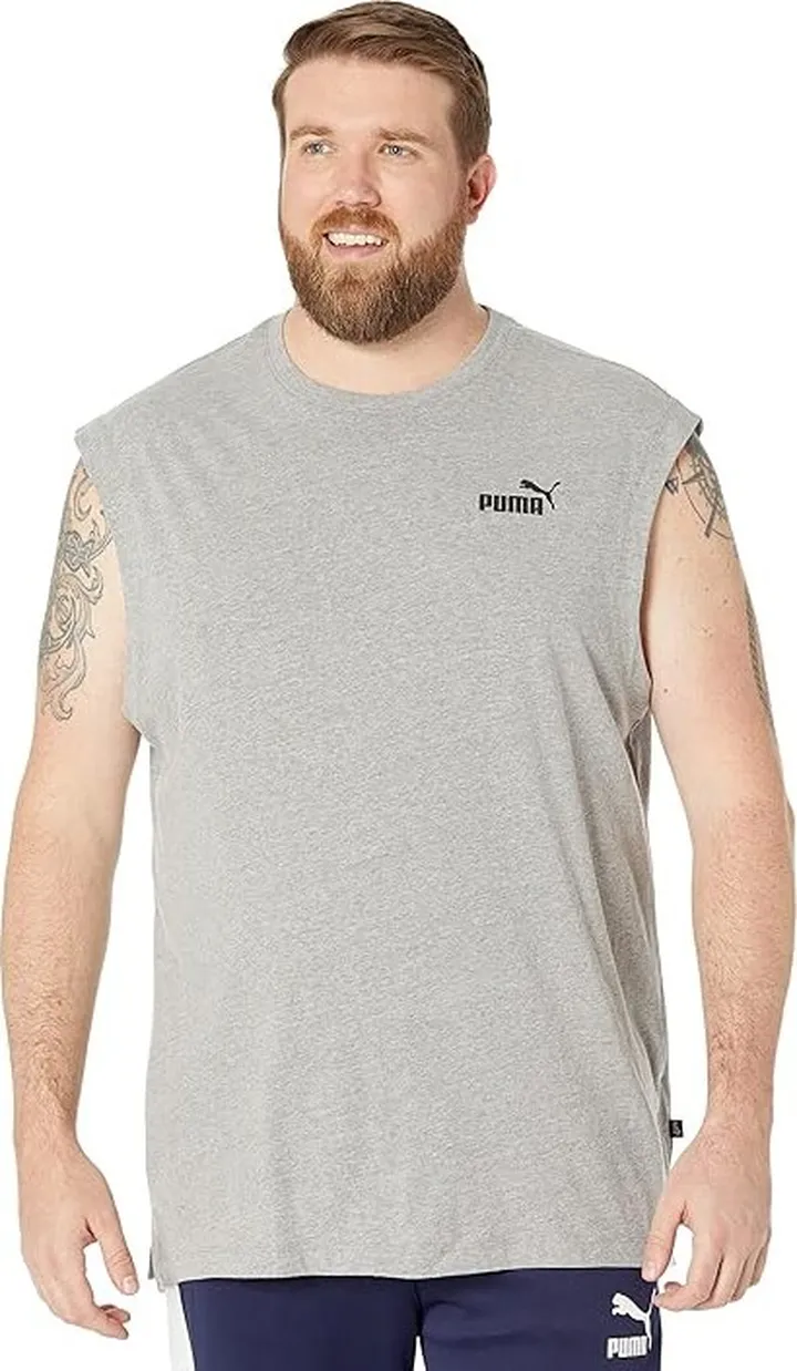 PUMA Big Tall Essentials Sleeveless Tee (Medium Gray Heather) Men's Clothing
