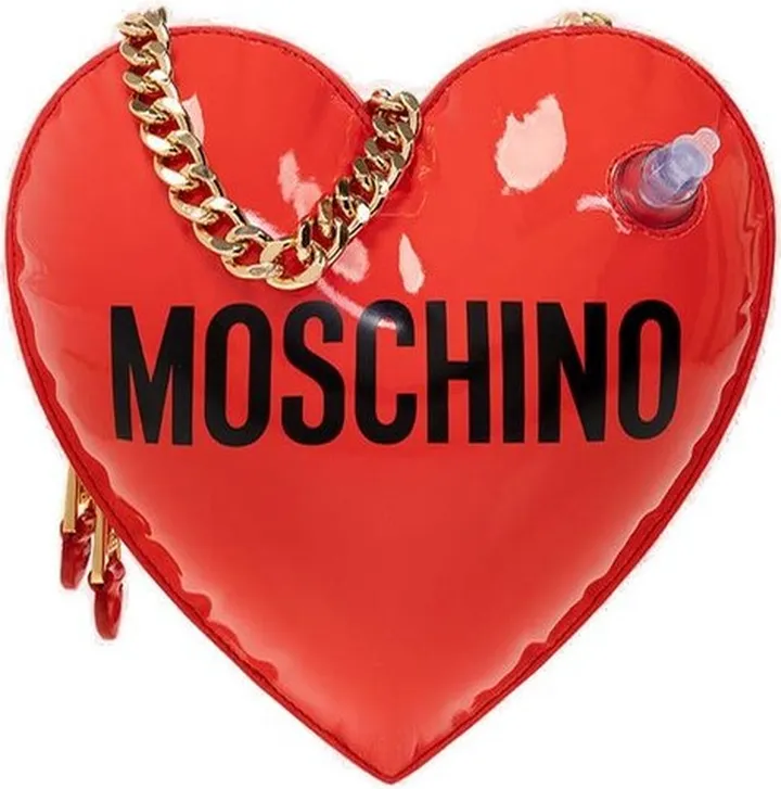 Moschino Logo Printed Heart-Shape Shoulder Bag