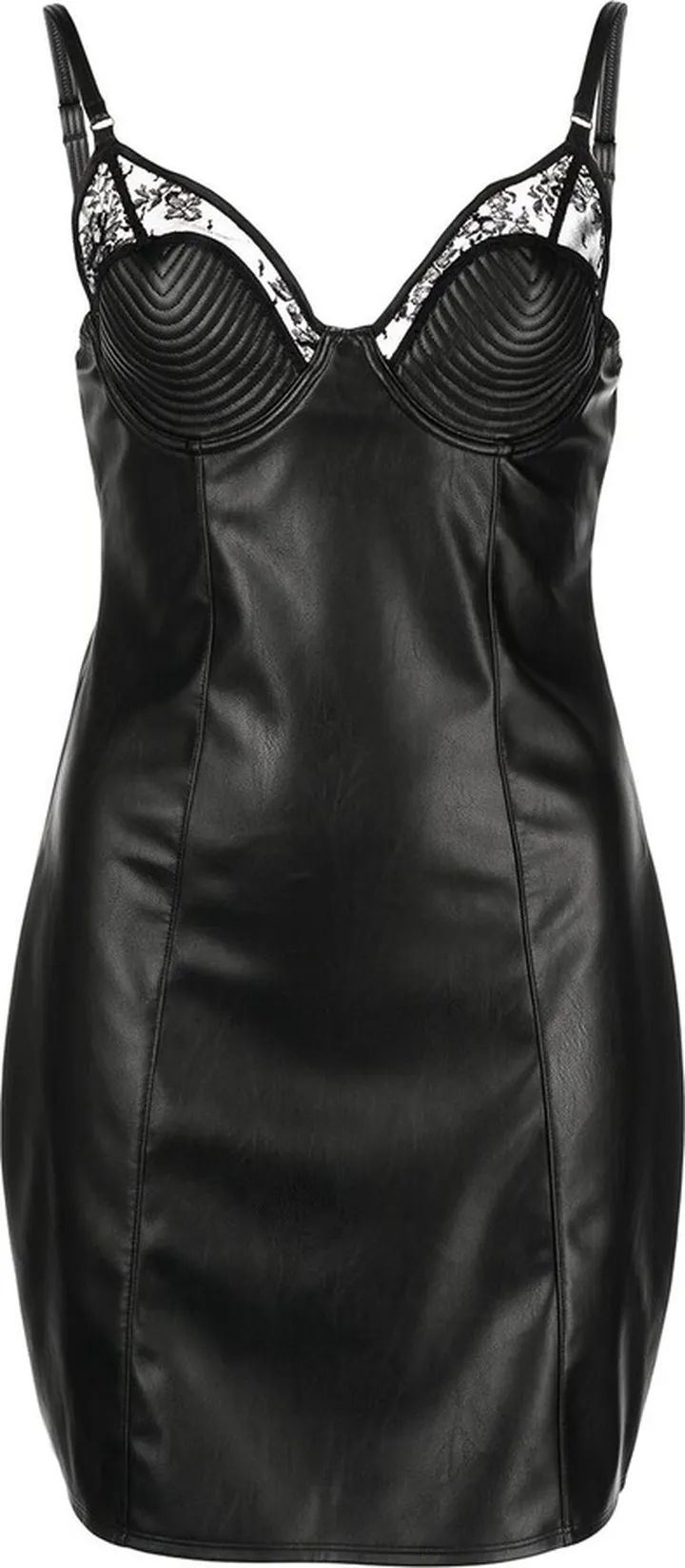 Bebe faux-leather slip dress