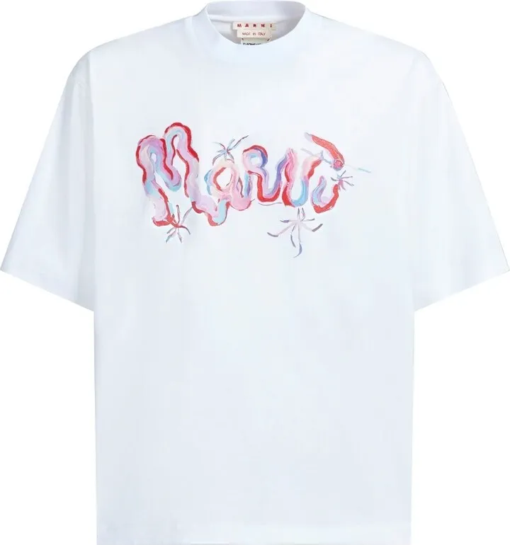 painterly logo-print cotton T-shirt