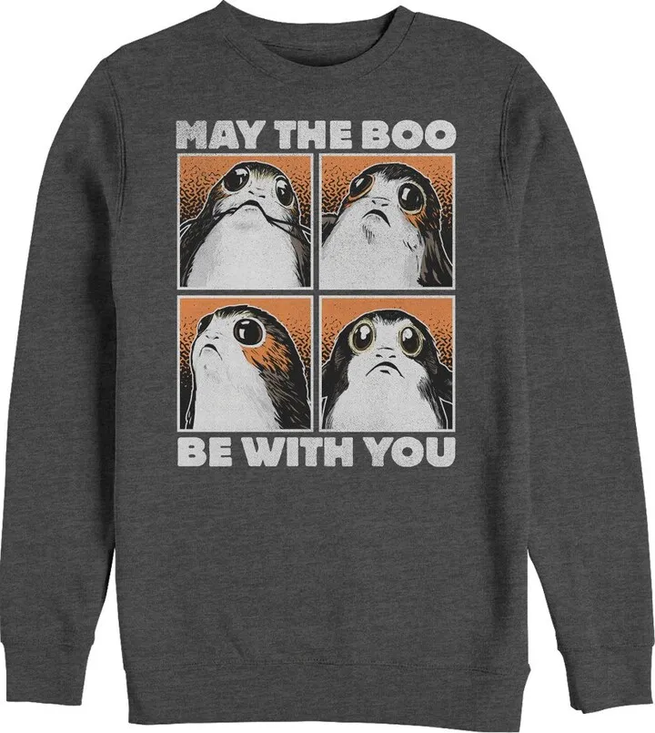 Men's Star Wars The Last Jedi Halloween Porg Boo With You Sweatshirt - Charcoal Heather - 2X Large