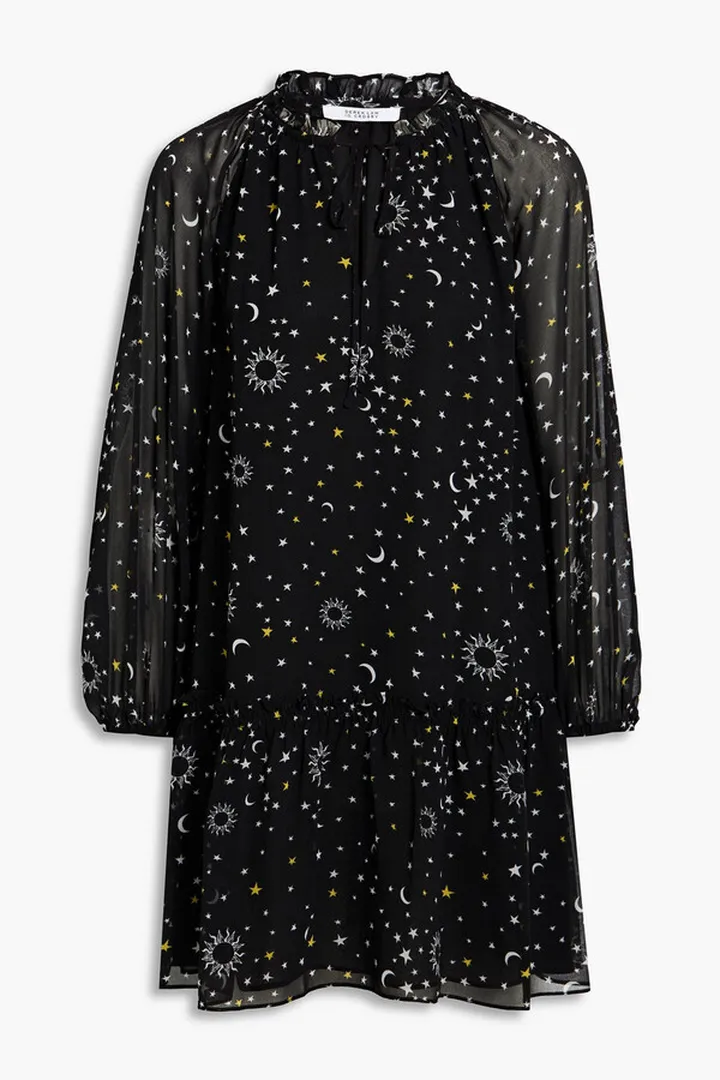 Printed chiffon mini dress