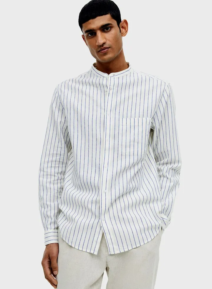 Grandad Collar Regular Fit Shirt