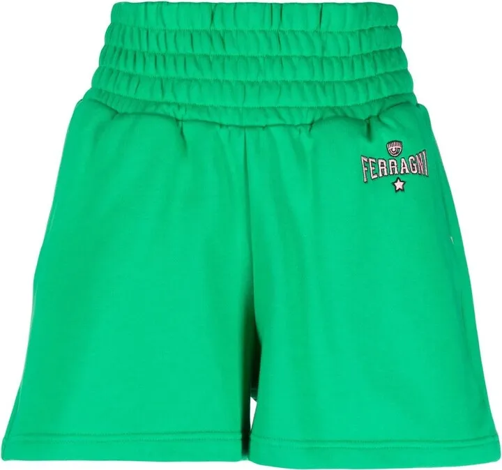 Elasticated-Waistband Cotton Shorts