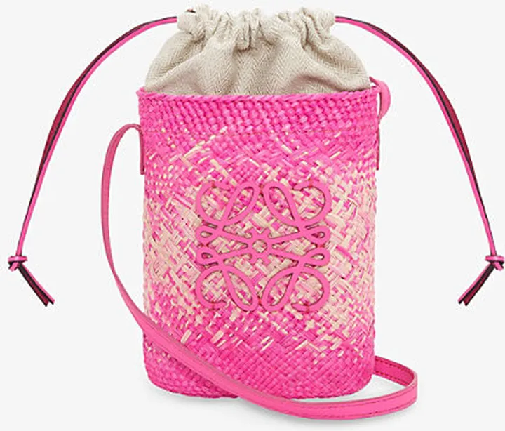 Womens Fuchsia x Paula's Ibiza Melange Anagram-appliqué Palm Cross-body bag