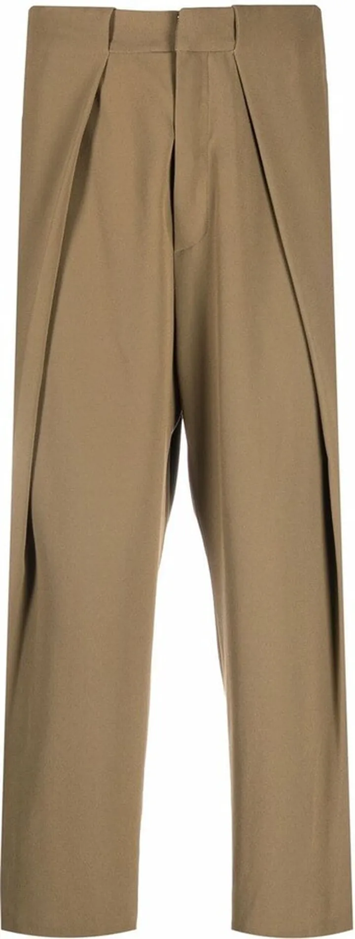 Side Folded Crepe Cropped Trousers