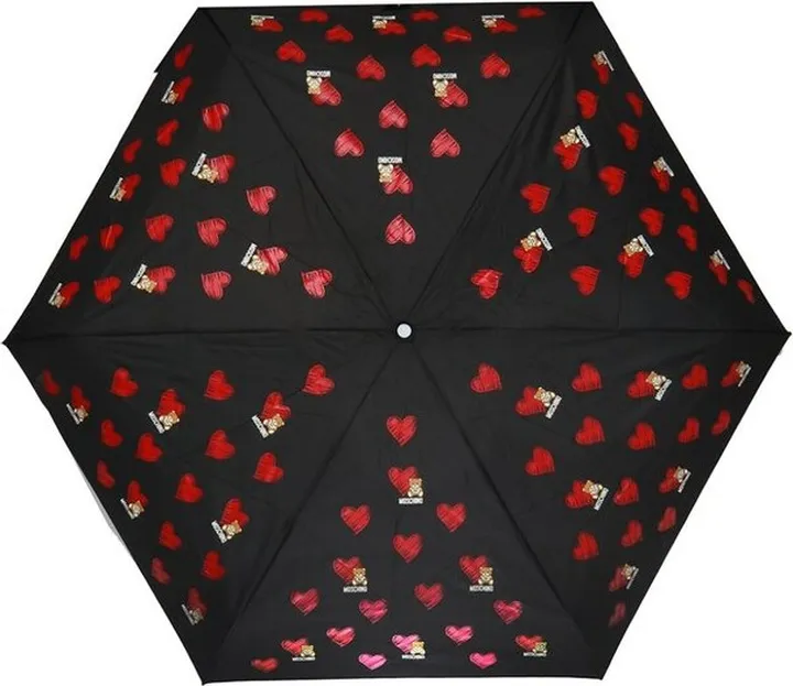 Moschino Heart Pattern Compact Umbrella