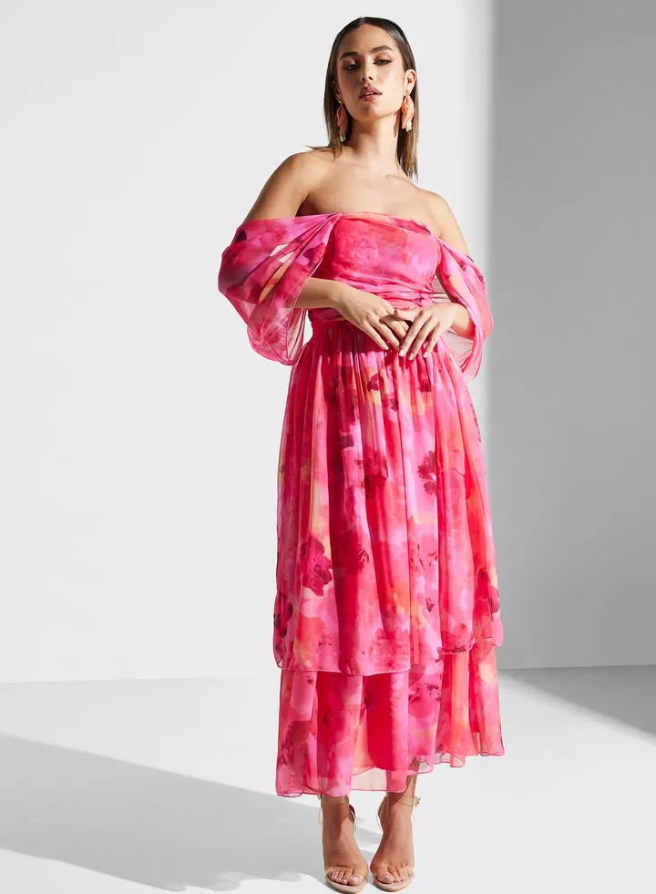 Floral Ruffle Detail Dress