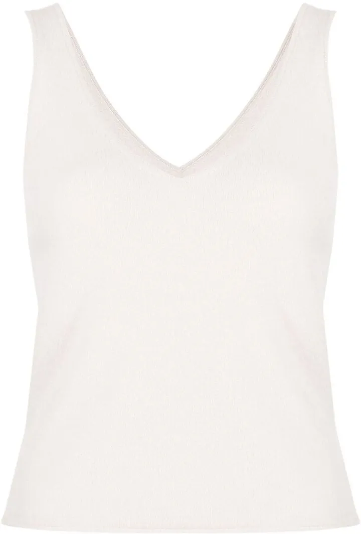 V-neck cashmere tank top