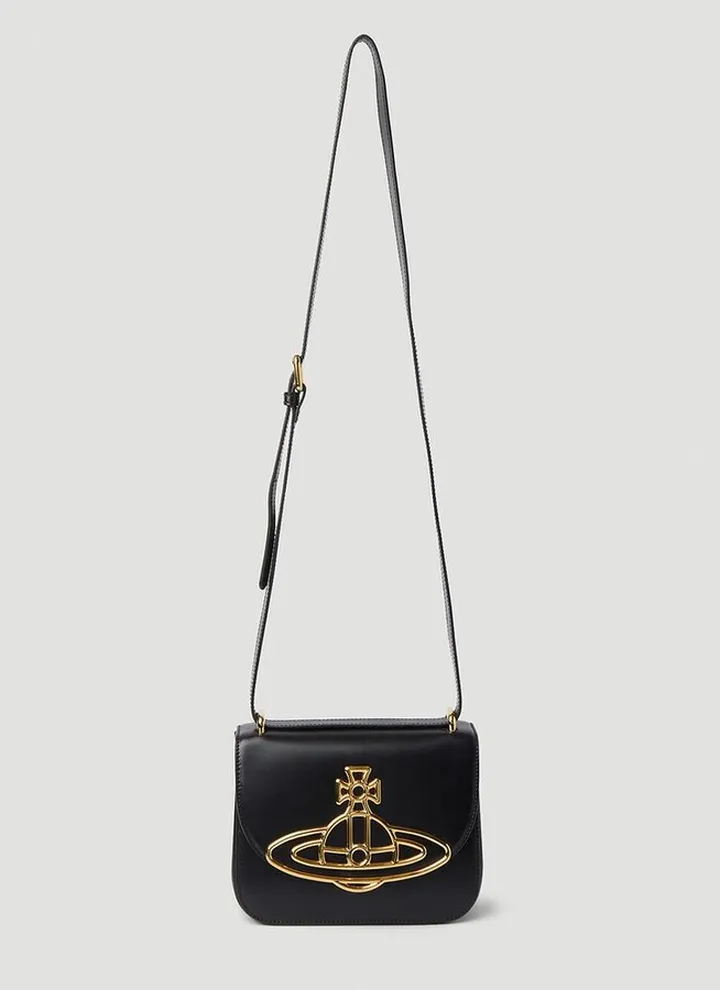 Vivienne Westwood Linda Orb Plaque Small Shoulder Bag