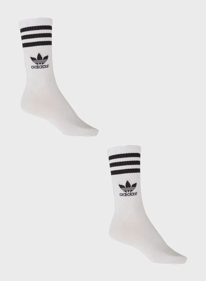 3 Pack 3 Stripes Crew Sock