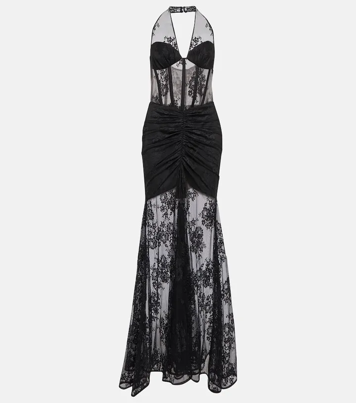Bustier floral lace gown