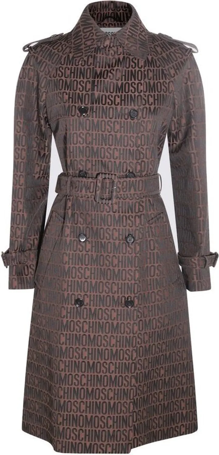 Moschino All-Over Logo Trench Coat