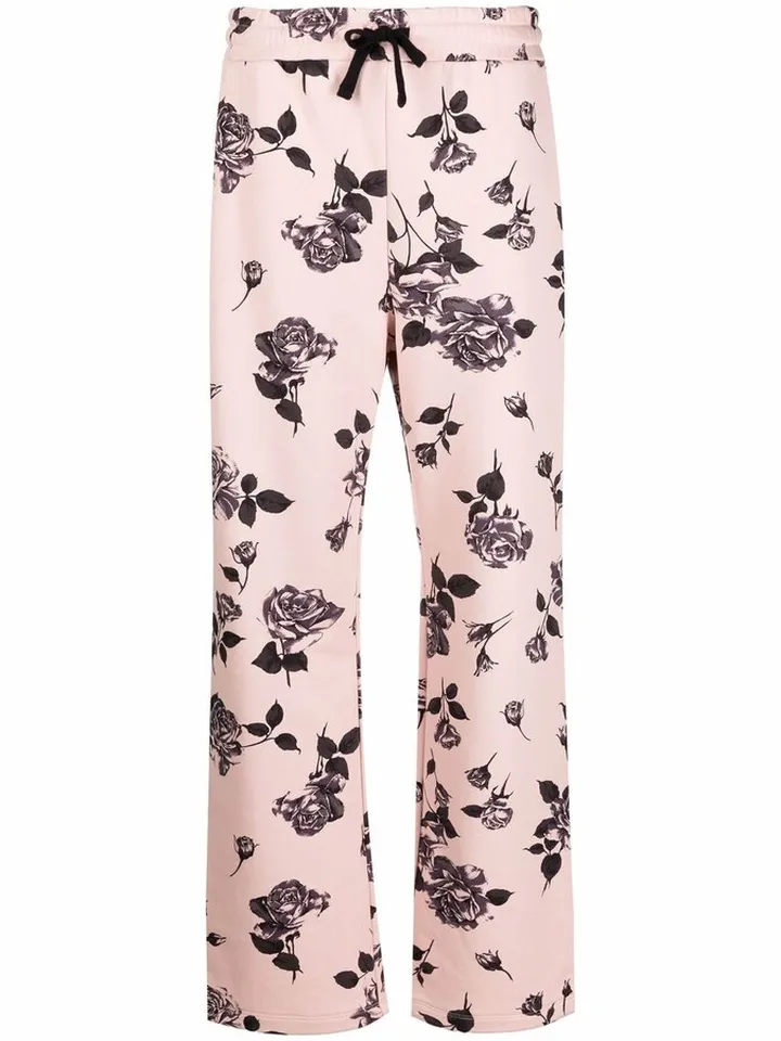 Rose-Print Track Pants