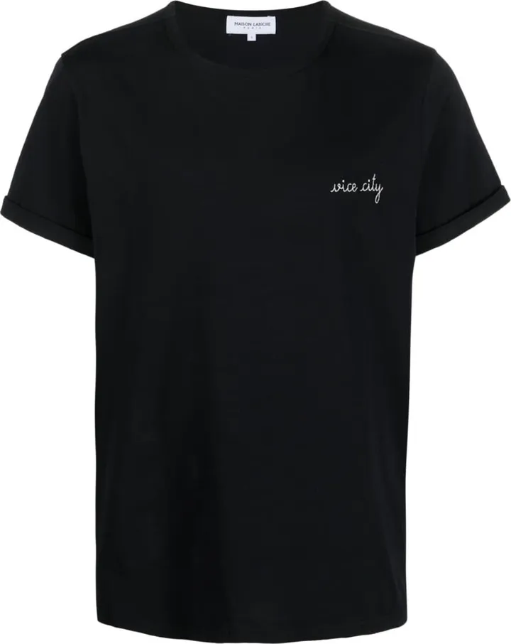 embroidered-motif organic cotton T-shirt