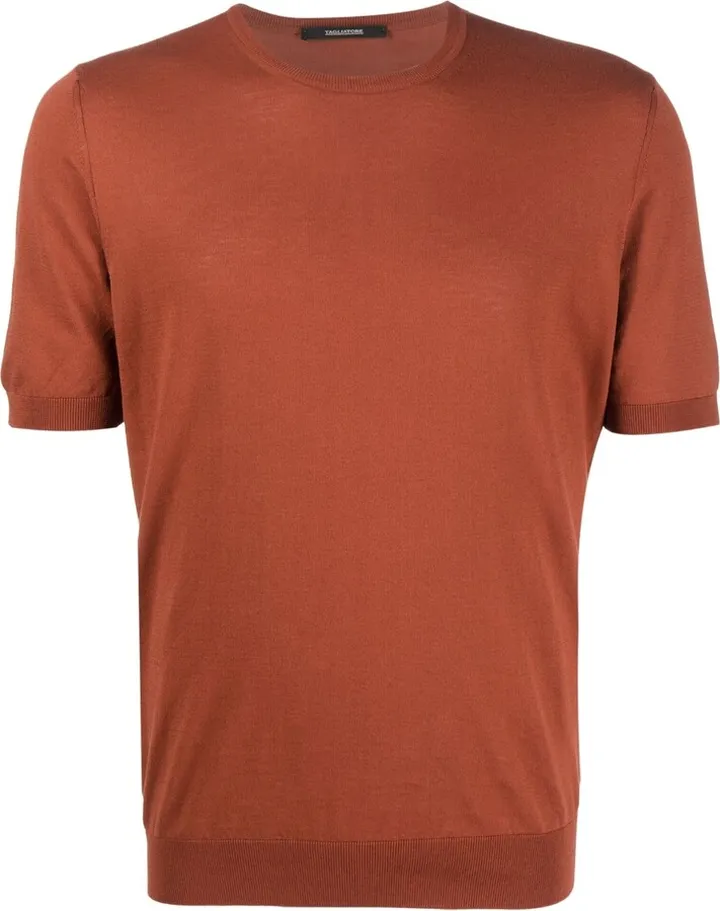 fine-knit short-sleeve T-shirt