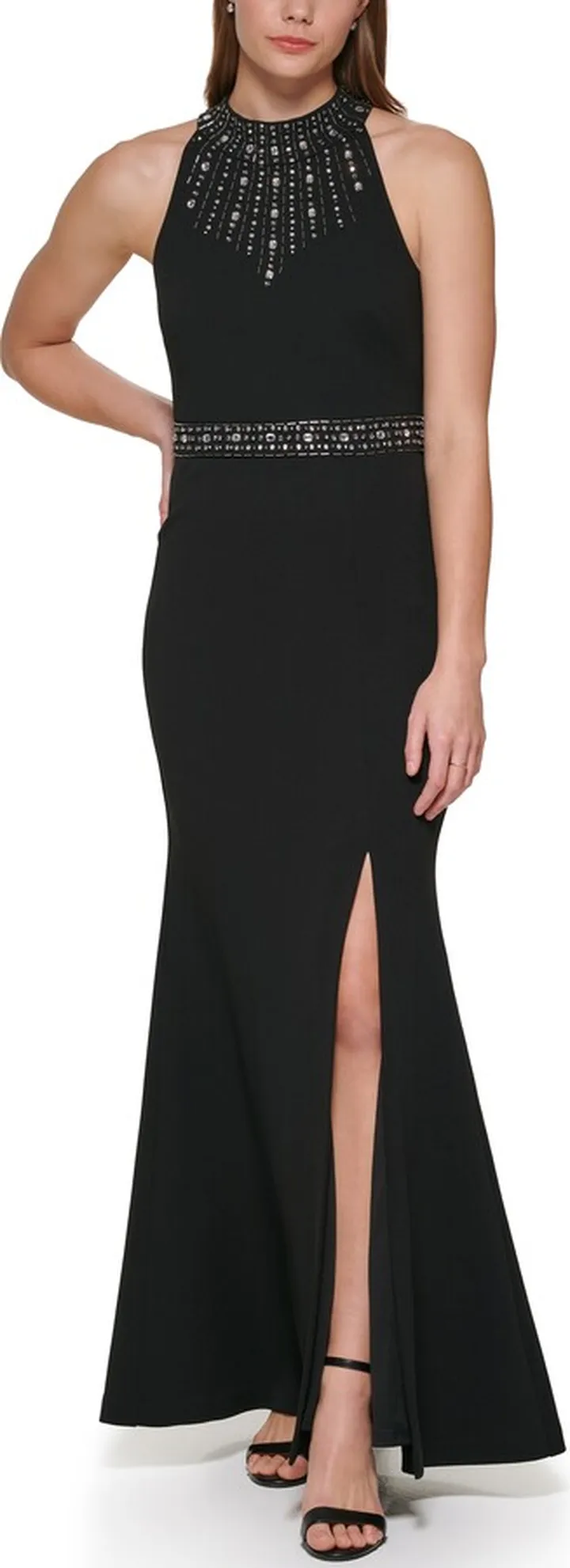 Embellished Halter-neck Gown