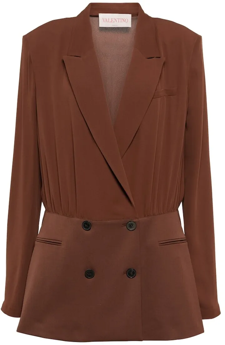 Silk georgette and wool minidress