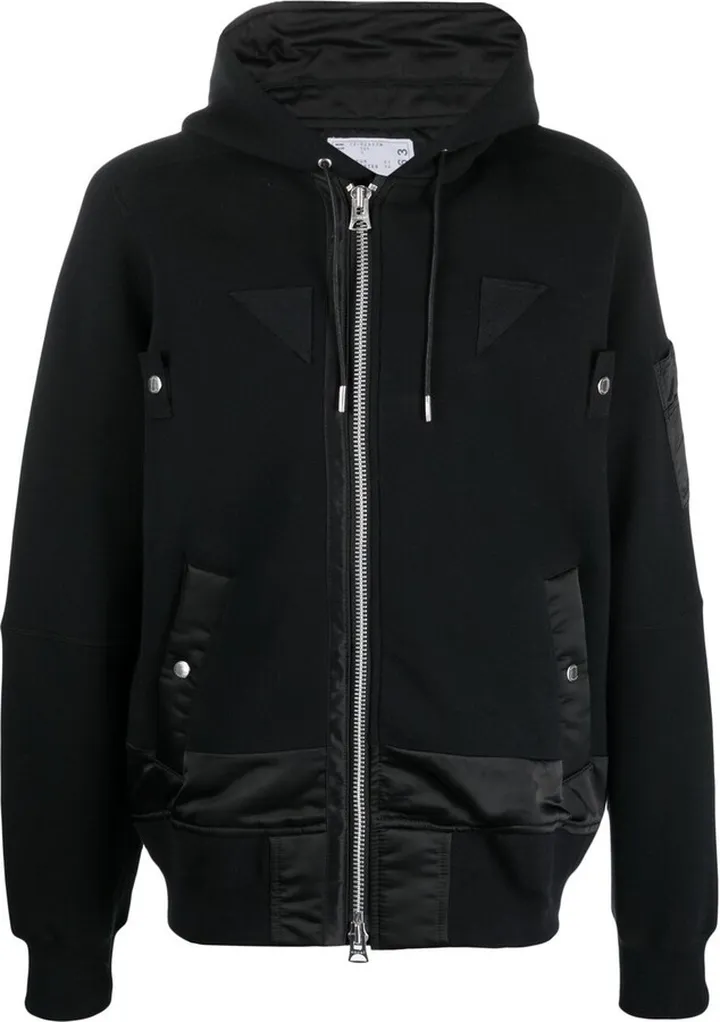 Panelled Hooded Bomber Jacket