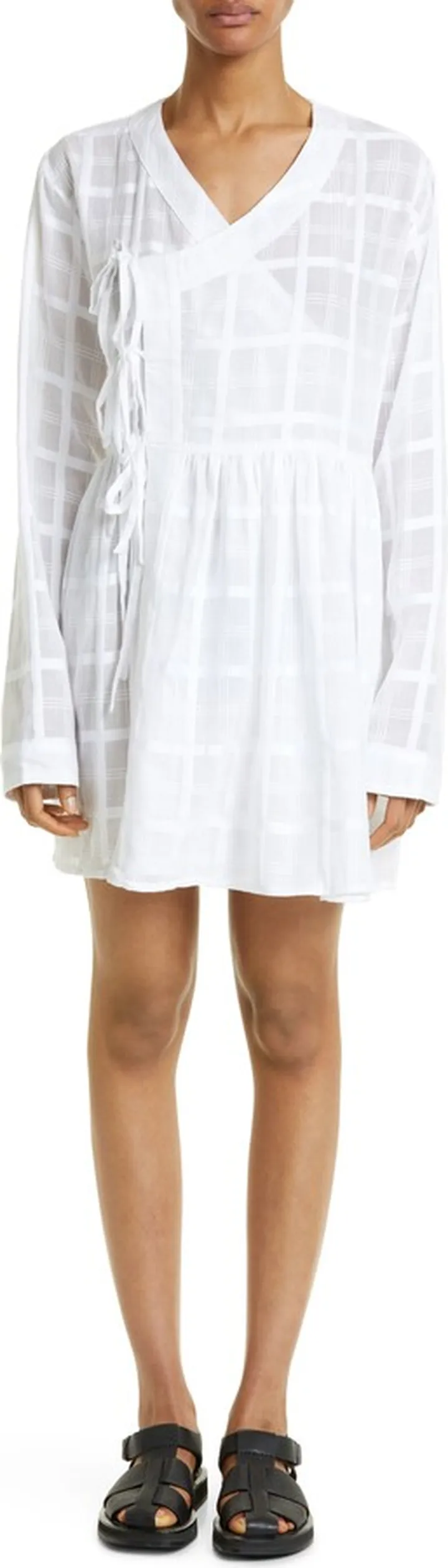 Jama Tonal Plaid Wrap Tunic