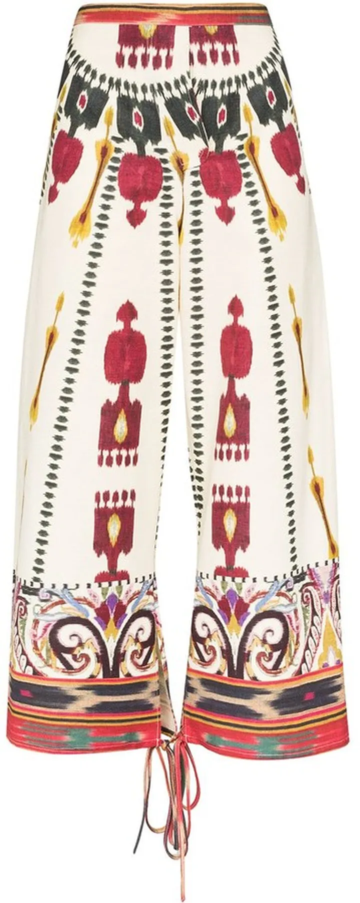 Ikat-print cropped trousers
