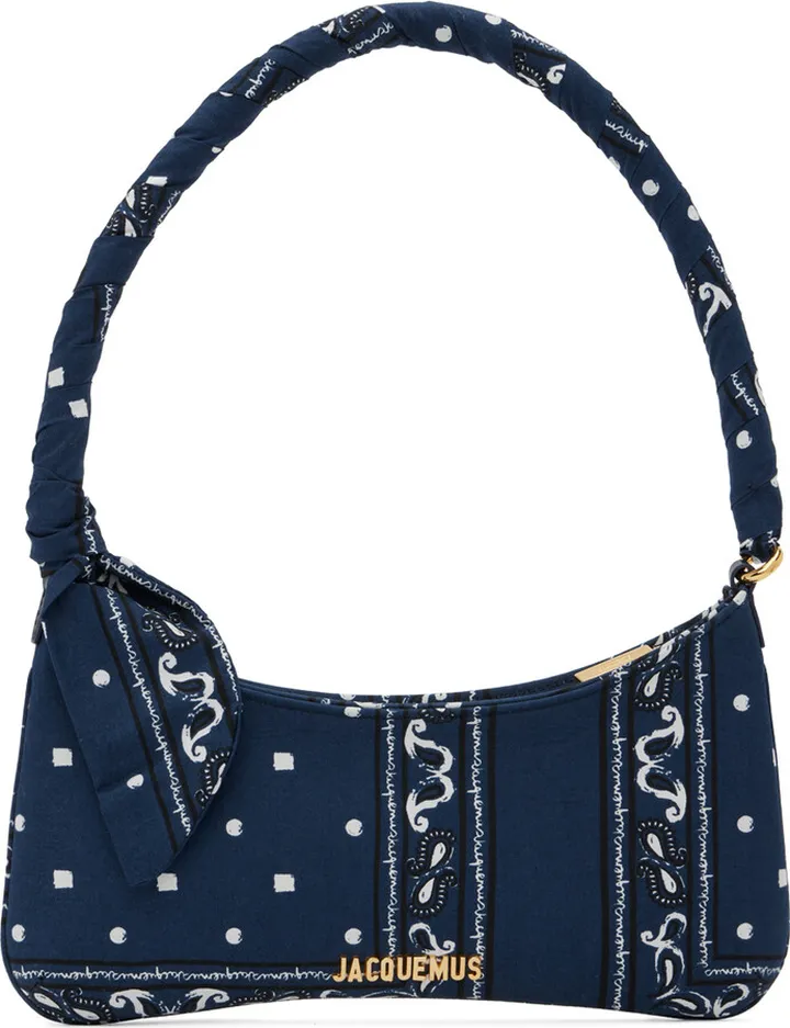 Jacquemus Navy Le Raphia 'Le Bisou' Bag
