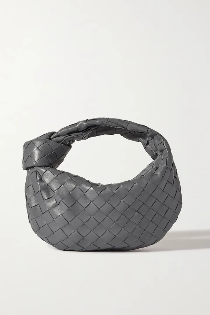 Bottega Veneta - Jodie Mini Knotted Intrecciato Leather Tote - Gray