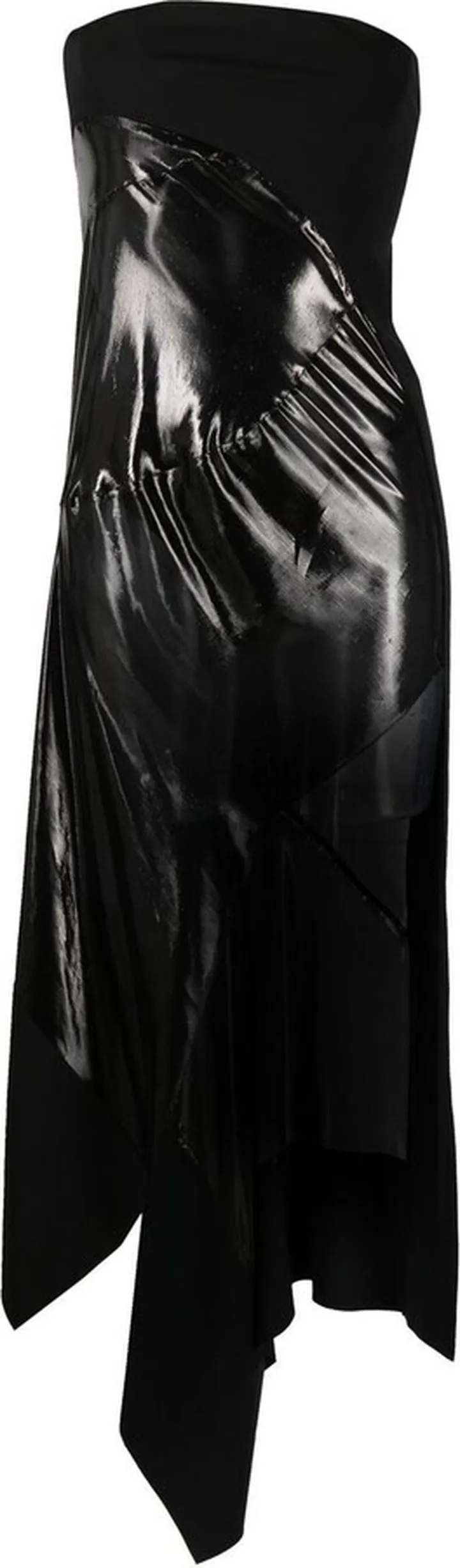 Asymmetric Sheer-Panel Dress