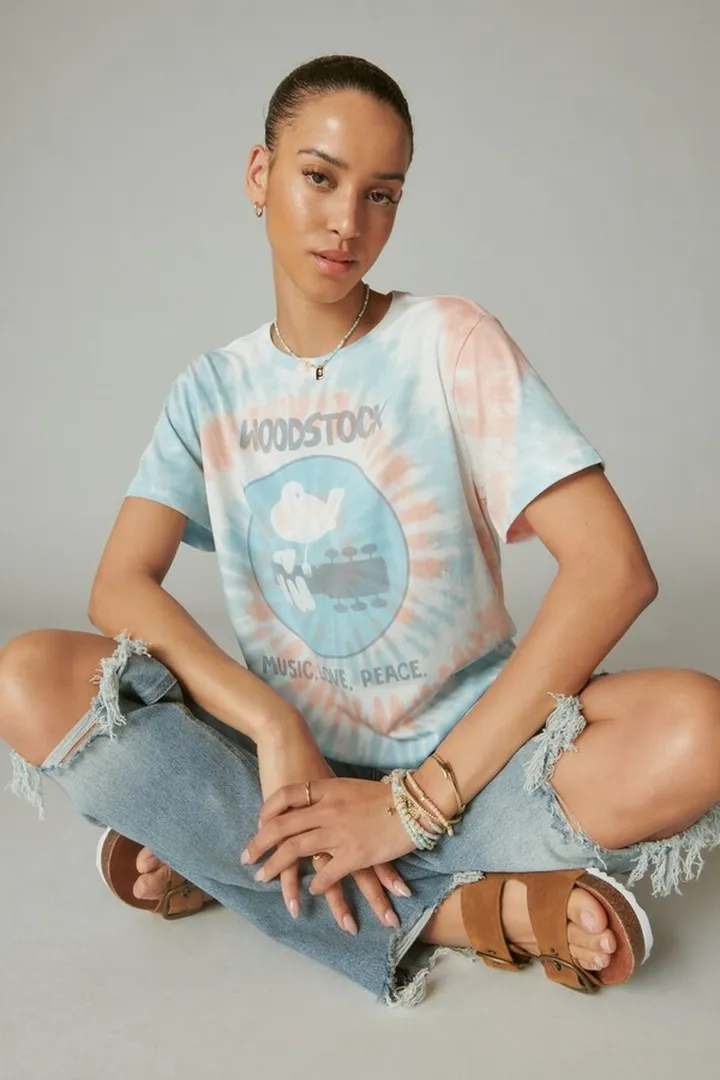 Woodstock Tie Dye Boyfriend Tee