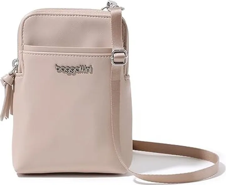 Baggallini Take Two Bryant Vegan Leather Pouch (Latte) Handbags