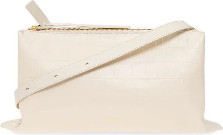 Jil Sander Embossed Logo Printed Shoulder Bag