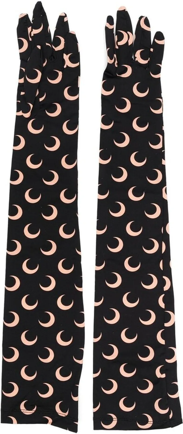 Crescent Moon-Print Long Gloves