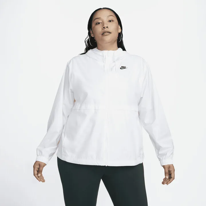 Women's Nike Sportswear Essential Repel Woven Jacket (Plus Size) in White