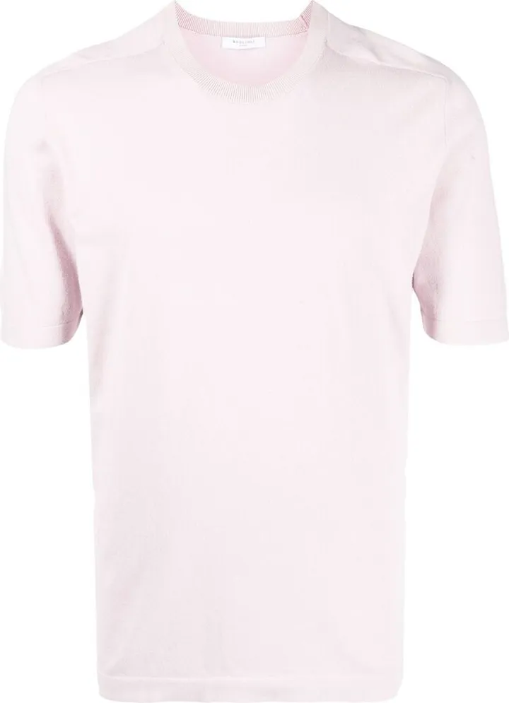 shortsleeved crew neck cotton-silk T-shirt