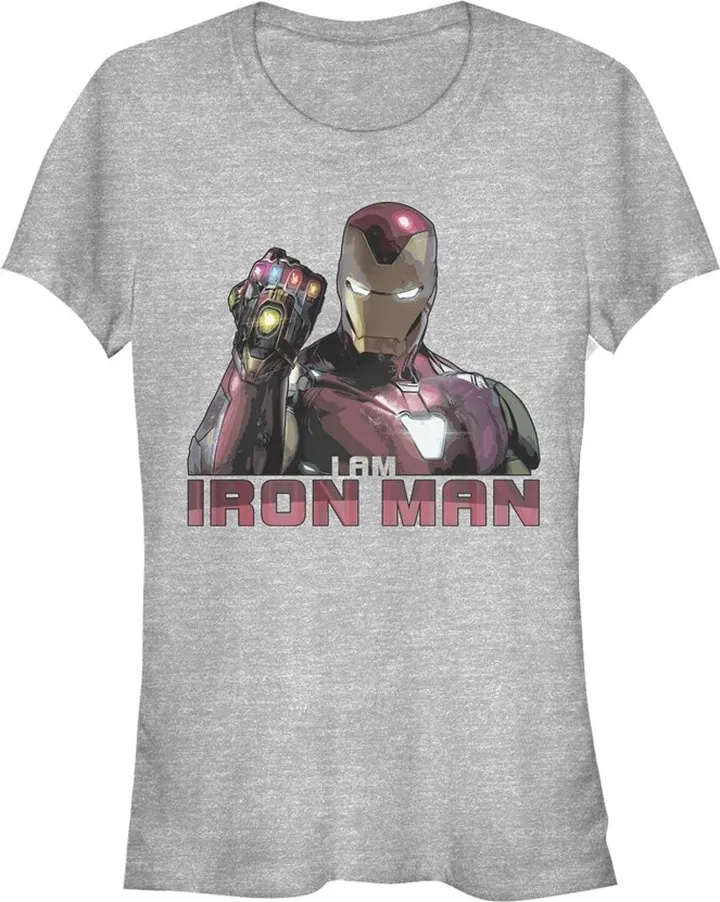 Junior's Marvel Avengers: Endgame I Am Iron Man T-Shirt - Athletic Heather - Medium